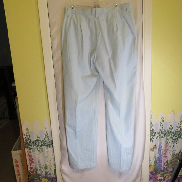 Vintage Riders by Lee 99% cotton Stretch Pinstripe Light Blue Pants Size 14L - Picture 2 of 10